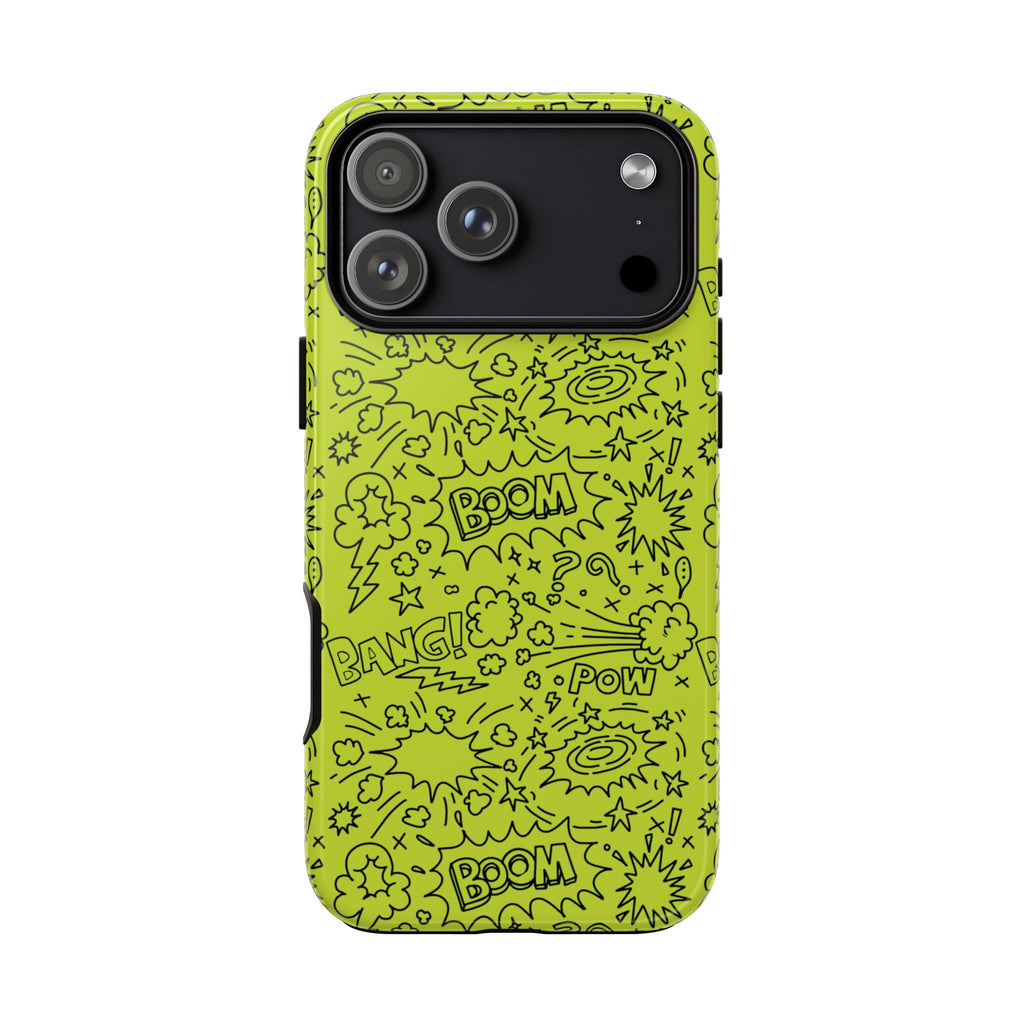 Neon Lime Wow Tough Case for iPhone, Galaxy, or Google Pixel