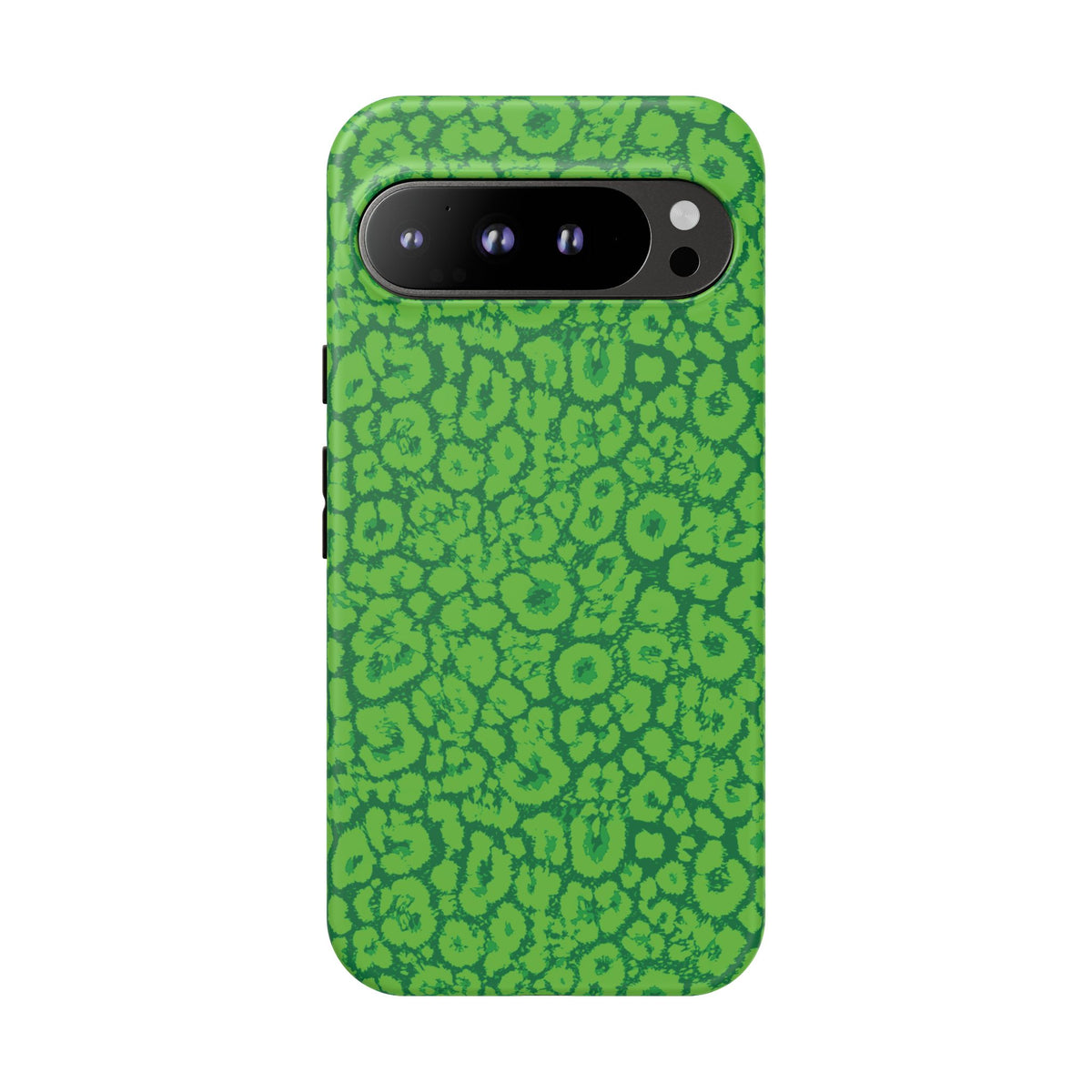 Neon Green Leopard Tough Phone Case for iPhone, Galaxy, or Google Pixel