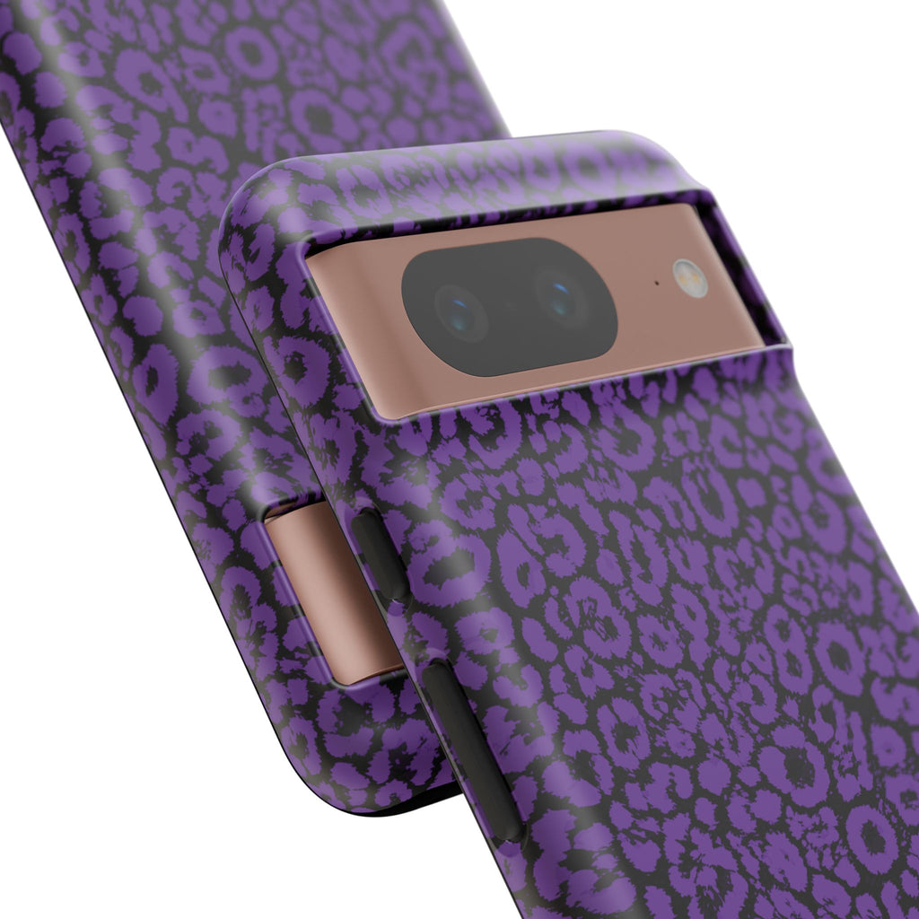 Purple Leopard Tough Case for iPhone, Galaxy or Google Pixel