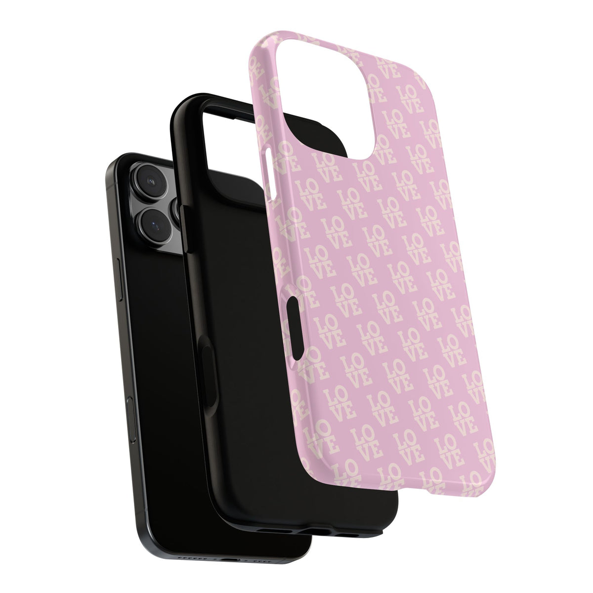 Pink 'LOVE' Pattern Tough Phone Case