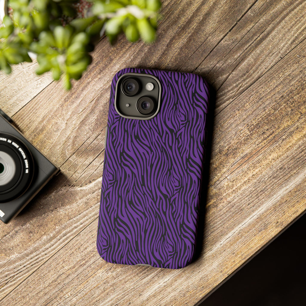 Purple Zebra Tough Phone Case for iPhone, Galaxy, or Google Pixel