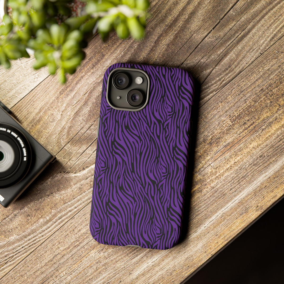 Purple Zebra Tough Phone Case for iPhone, Galaxy, or Google Pixel