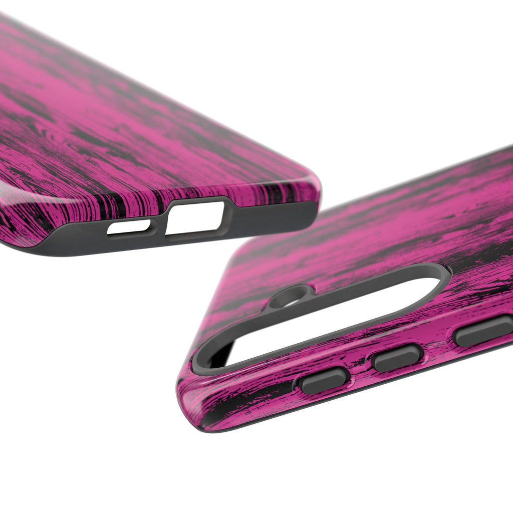 Hot Pink wood print Design Tough Phone Case for iPhone, Galaxy, or Google Pixel