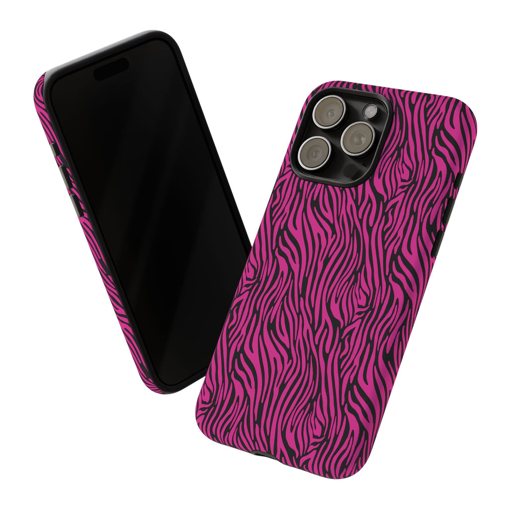 Pink Zebra Tough Phone Case for iPhone, Galaxy, or Google Pixel