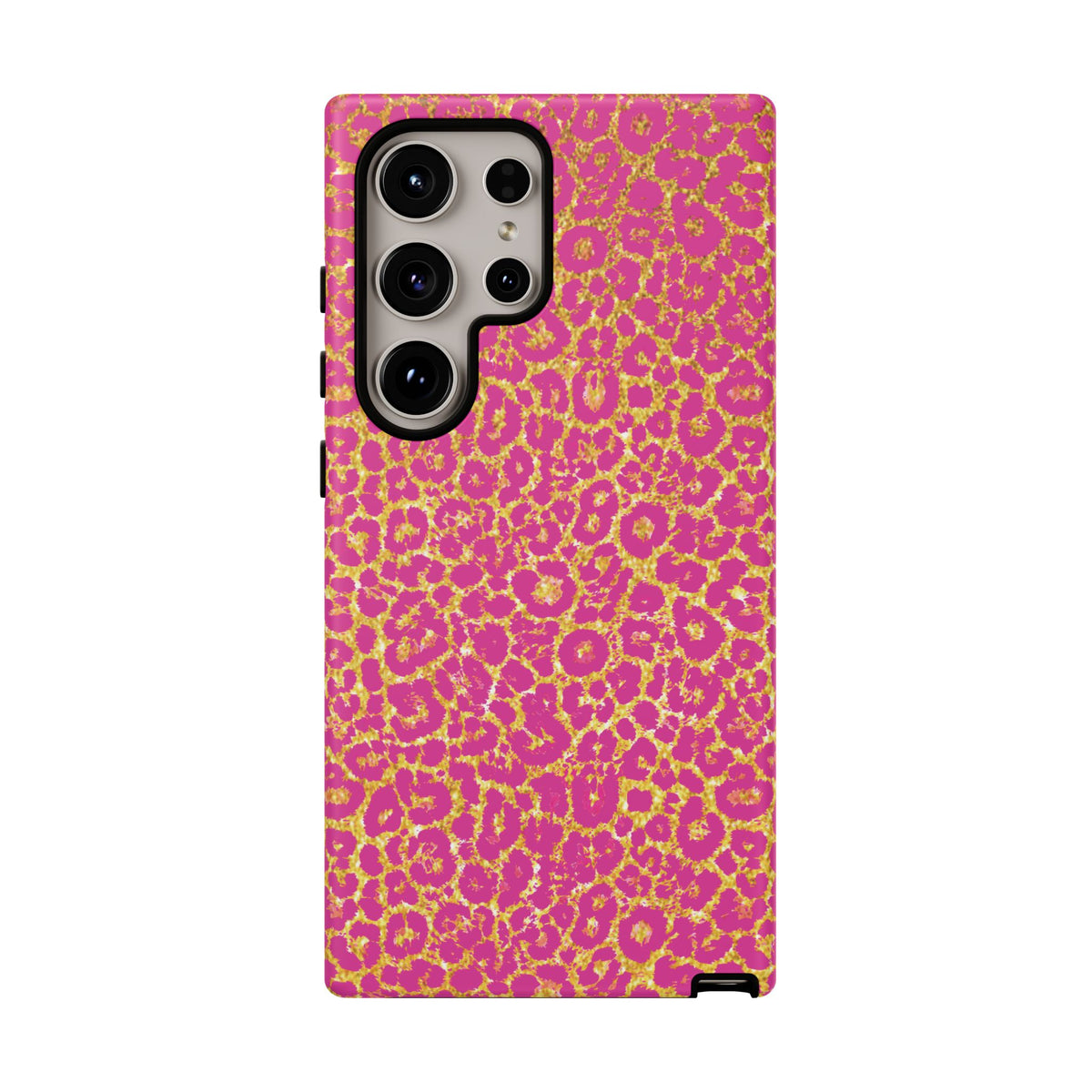 Pink Gold Leopard Tough Case for iPhone, Galaxy, or Google Pixel