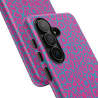 Pink Blue Leopard Tough Phone Case iPhone, Galaxy, or Google Pixel