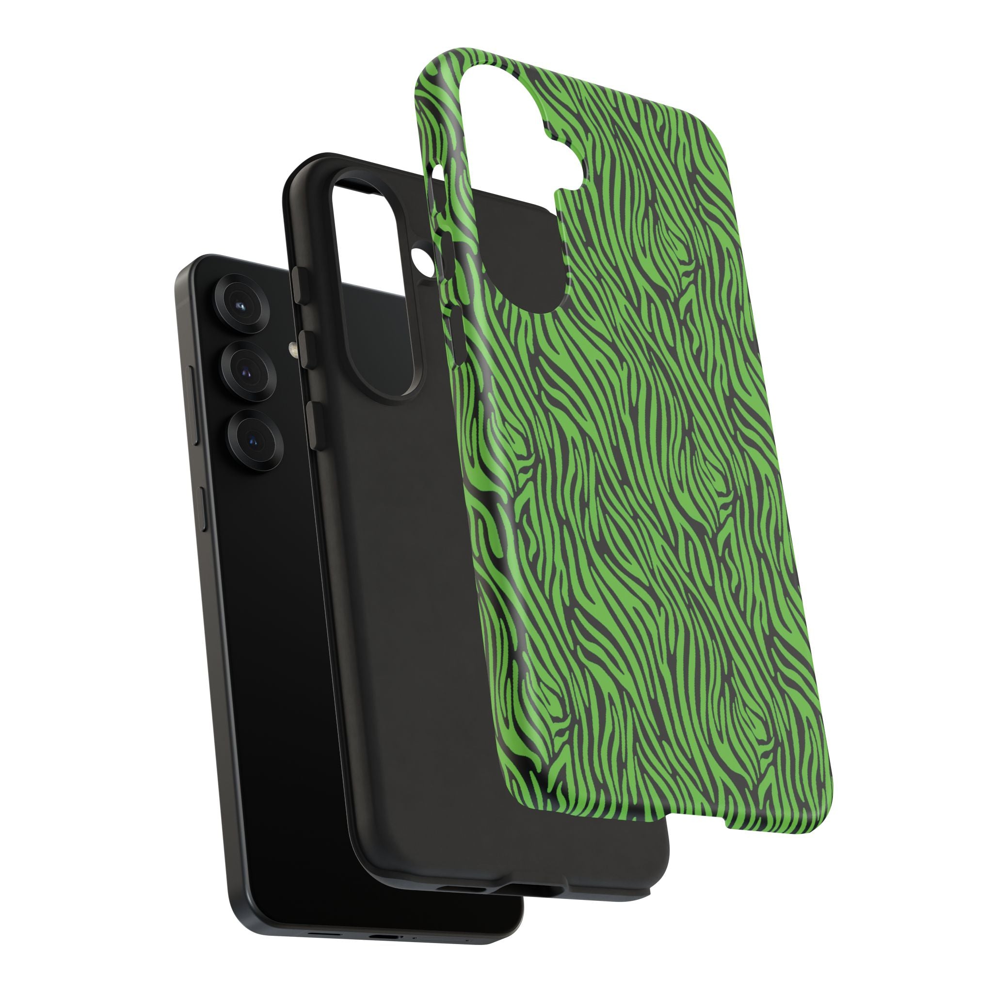 Neon Green Zebra Tough Phone Case iPhone, Galaxy, or Google Pixel