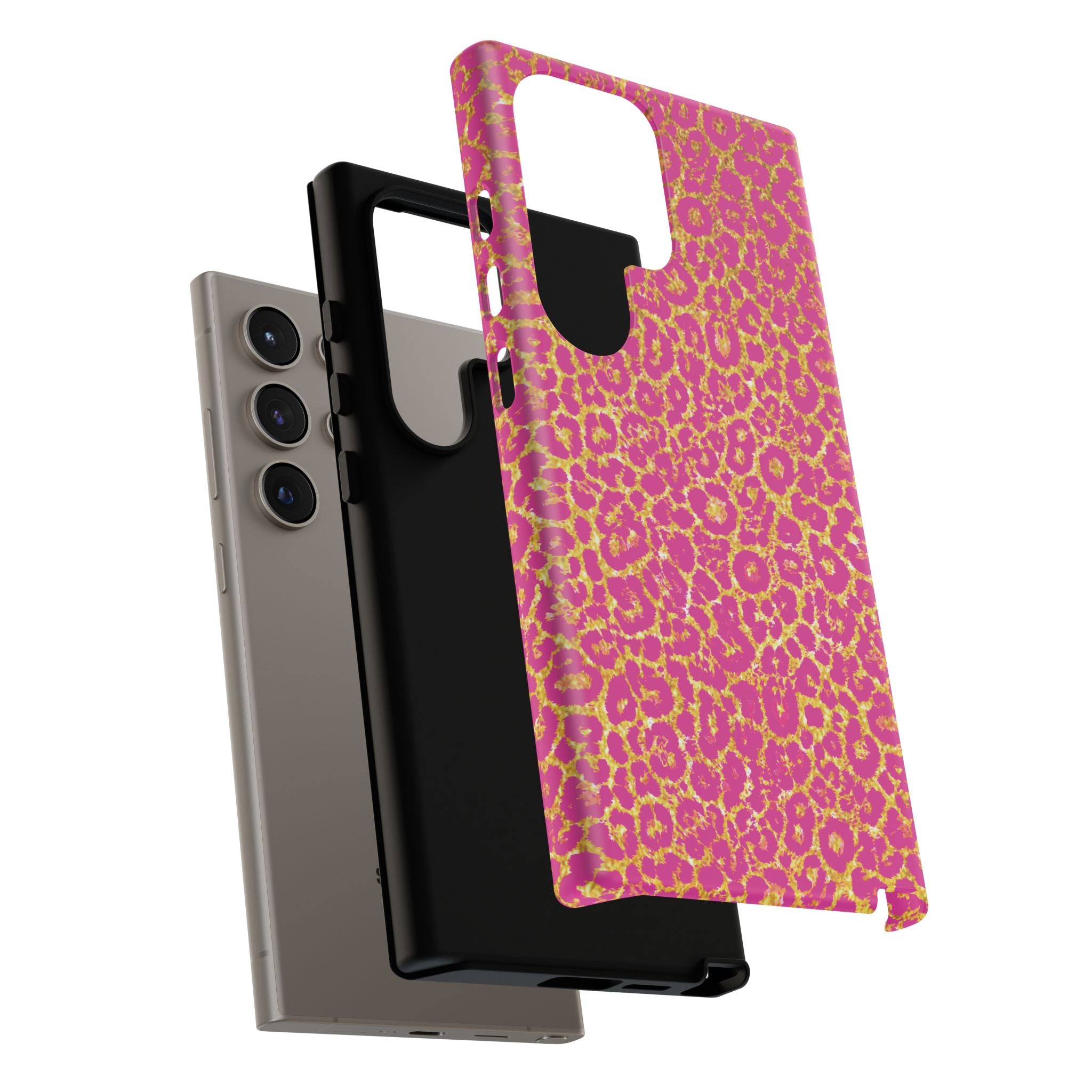 Pink Gold Leopard Tough Case for iPhone, Galaxy, or Google Pixel