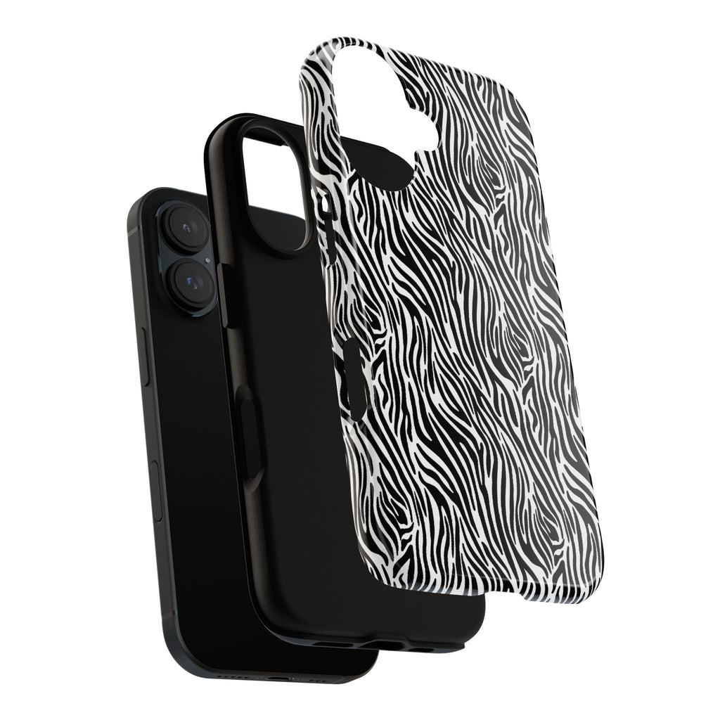 Black and White Zebra Print Tough Case iPhone, Galaxy and Google Pixel