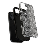 Black and White Zebra Print Tough Case iPhone, Galaxy and Google Pixel