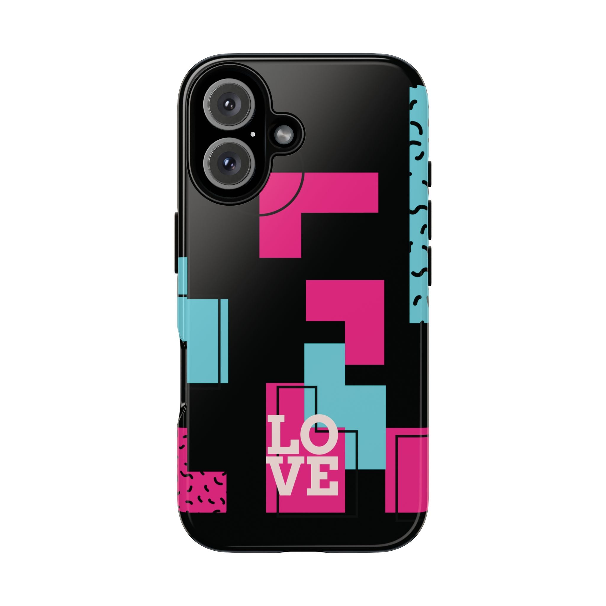 Retro Blocks LOVE Tough Case for iPhone, Galaxy or Google Pixel
