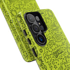 Neon Lime Wow Tough Case for iPhone, Galaxy, or Google Pixel