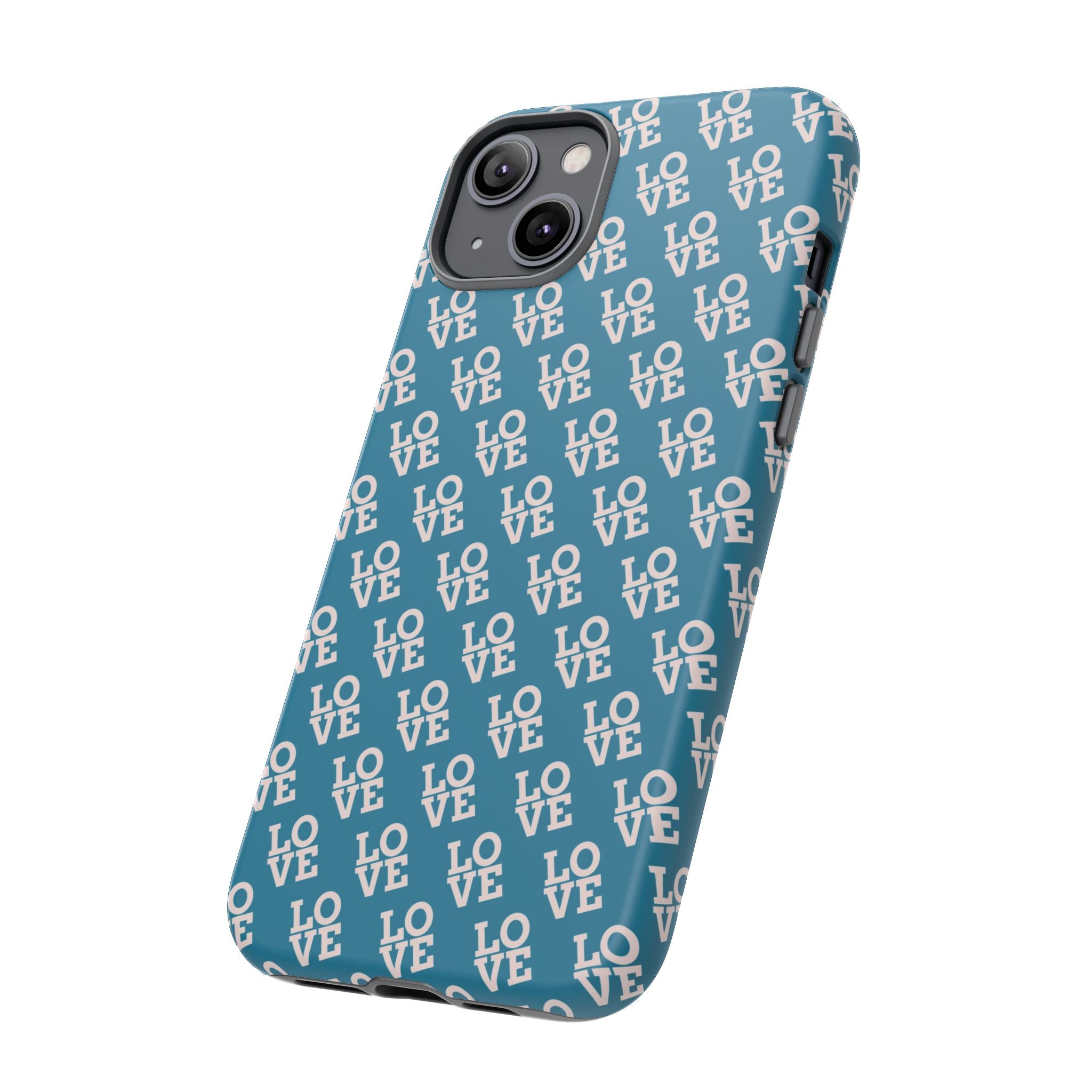 LOVE Teal Green Tough Phone Case iPhone, Galaxy, or Google Pixel