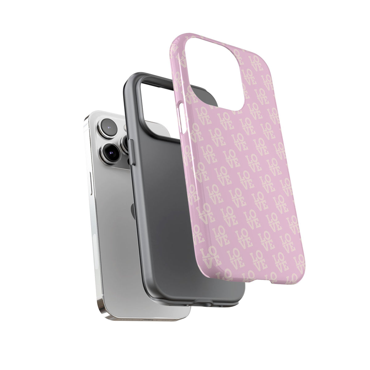 Pink 'LOVE' Pattern Tough Phone Case