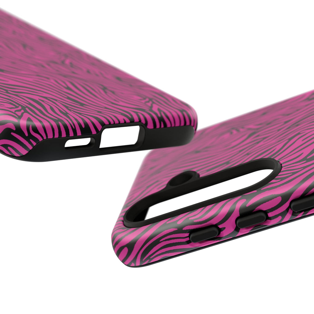 Pink Zebra Tough Phone Case for iPhone, Galaxy, or Google Pixel