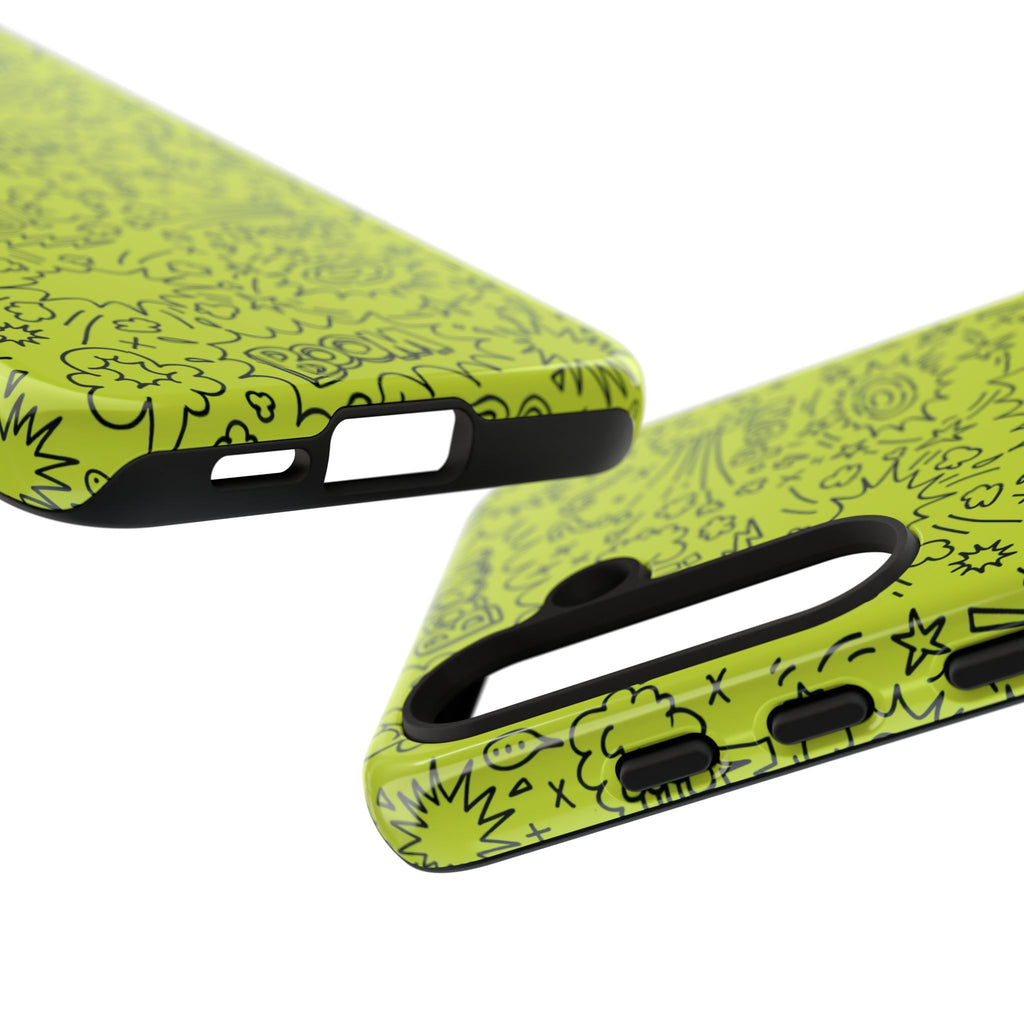 Neon Lime Wow Tough Case for iPhone, Galaxy, or Google Pixel