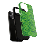 Neon Green Leopard Tough Phone Case for iPhone, Galaxy, or Google Pixel