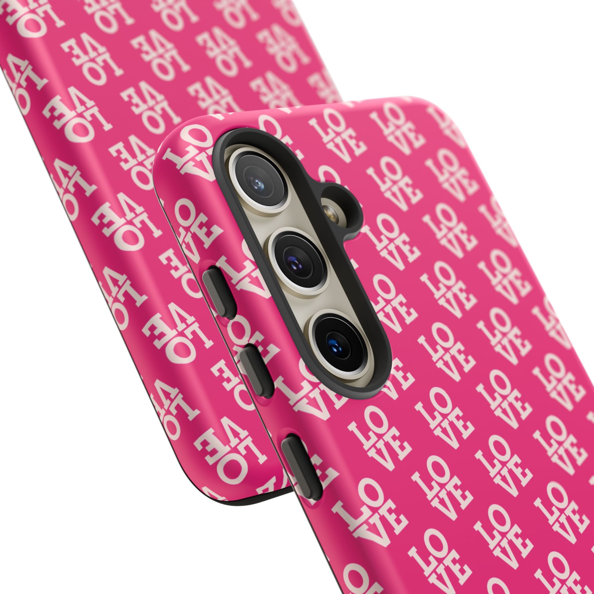 Vibrant Pink LOVE Tough Case iPhone, Galaxy, or Google Pixel