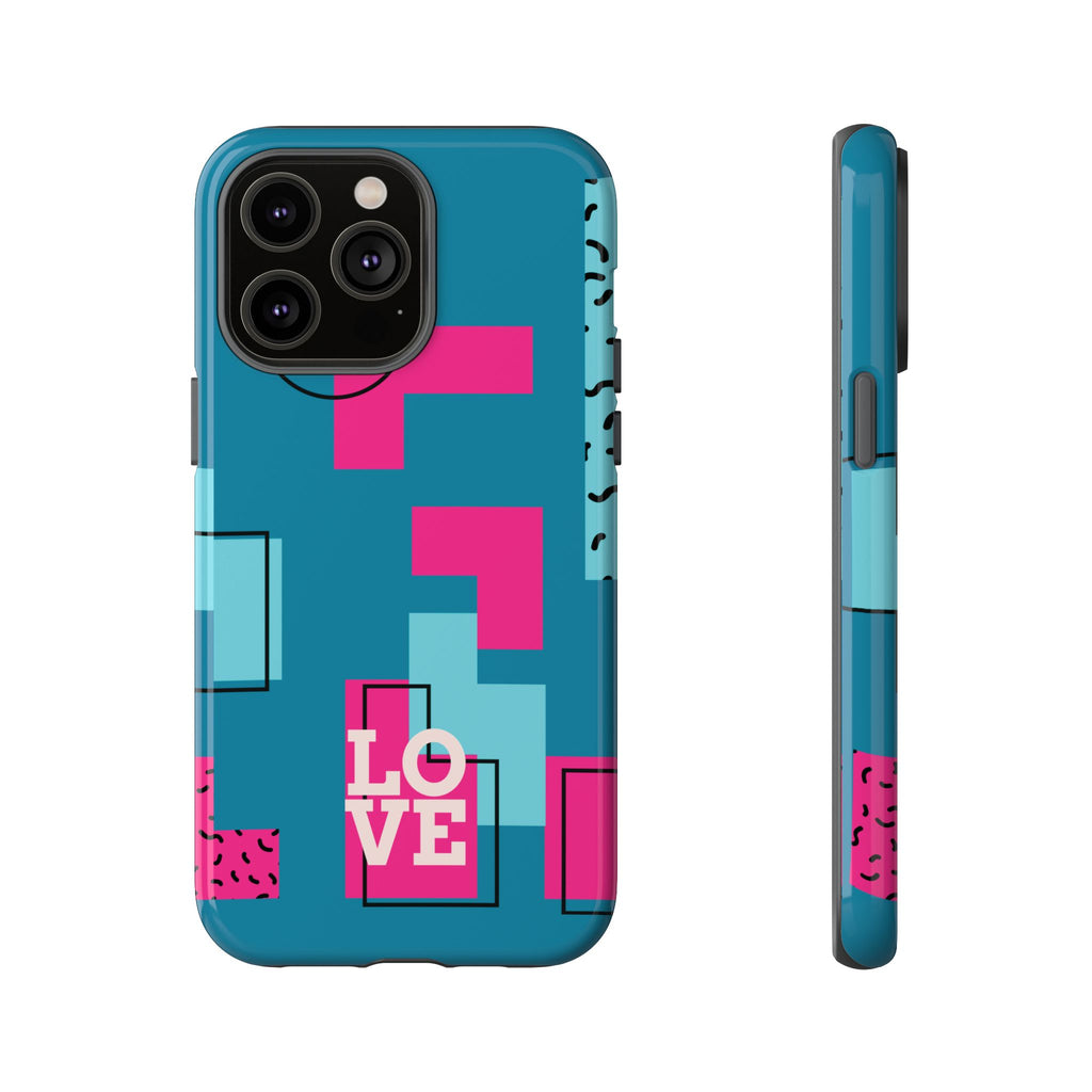 LOVE Teal Green Tough Phone Case for iPhone, Galaxy, or Google Pixel