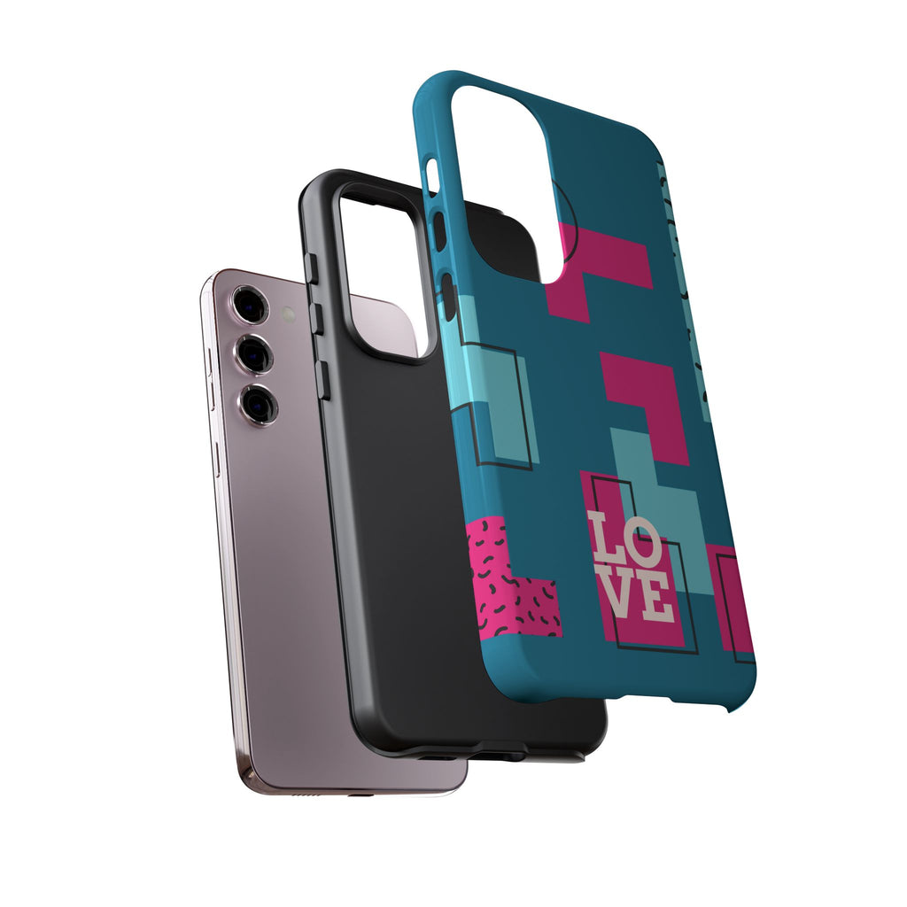 LOVE Teal Green Tough Phone Case for iPhone, Galaxy, or Google Pixel