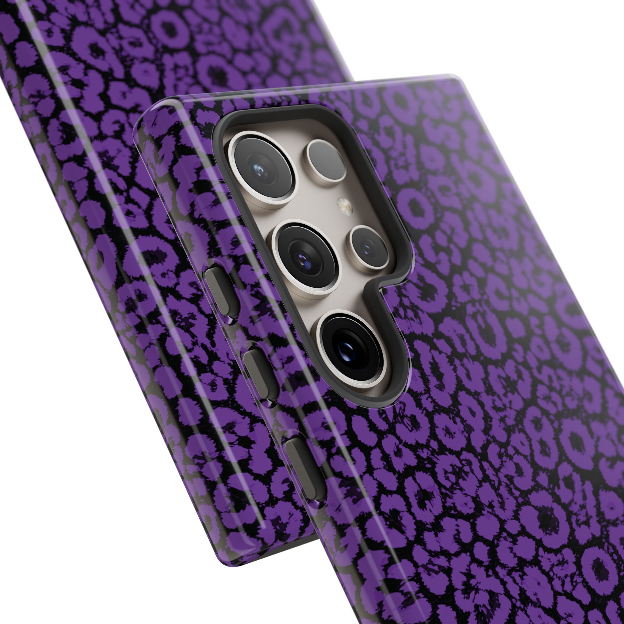 Purple Leopard Tough Case for iPhone, Galaxy or Google Pixel