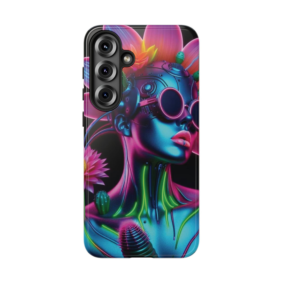 Neon Androgen Cactus Flower Tough Phone Case for iPhone, Galaxy, or Google Pixel