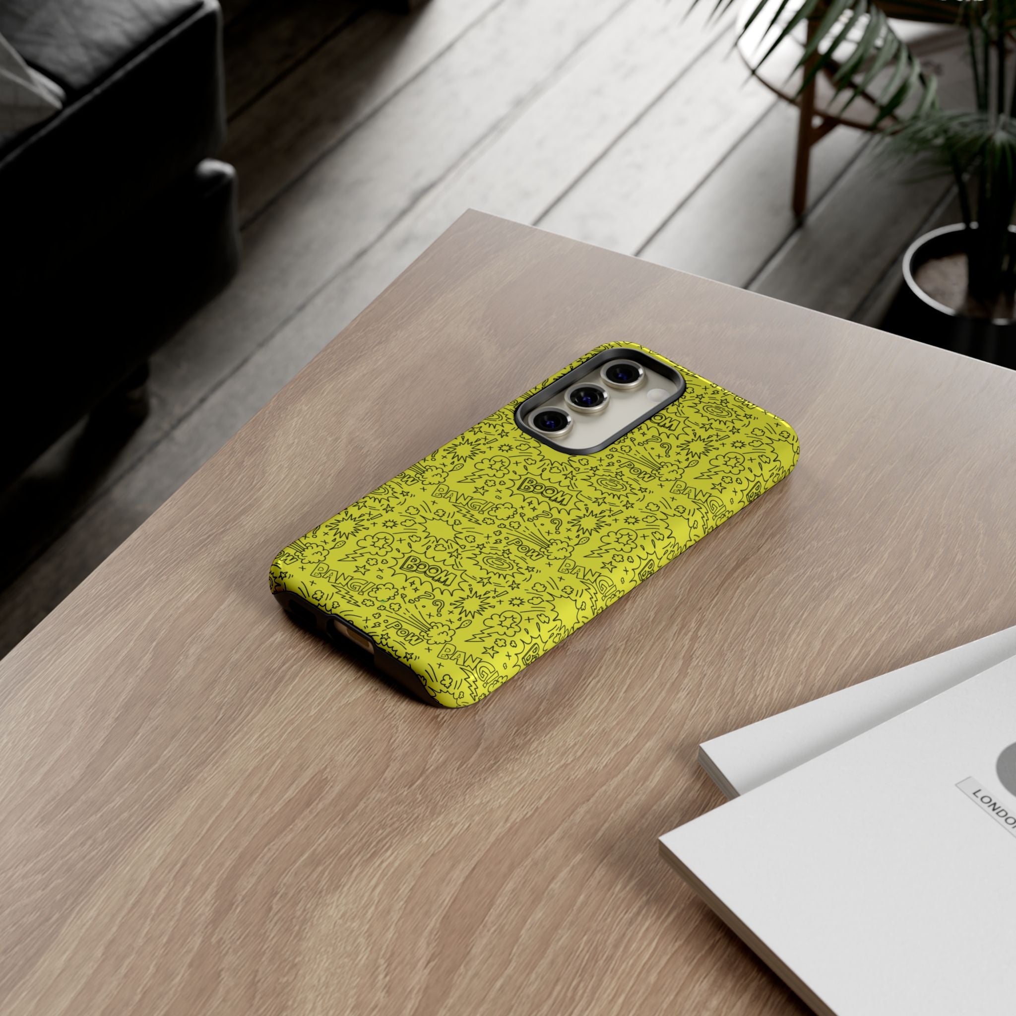 Neon Yellow Wow RG Tough Phone Case for iPhone, Galaxy, or Google Pixel