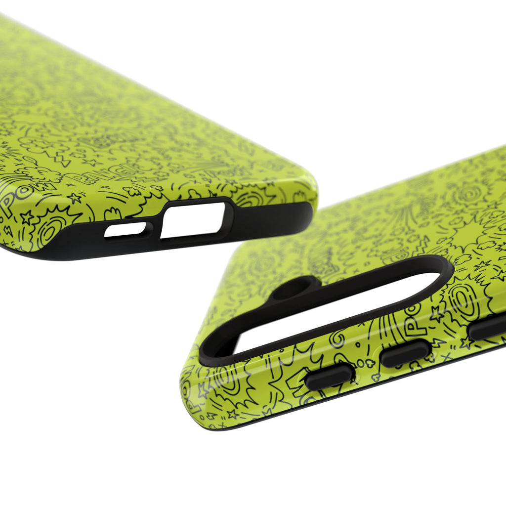 Neon Lime Wow Tough Case for iPhone, Galaxy, or Google Pixel