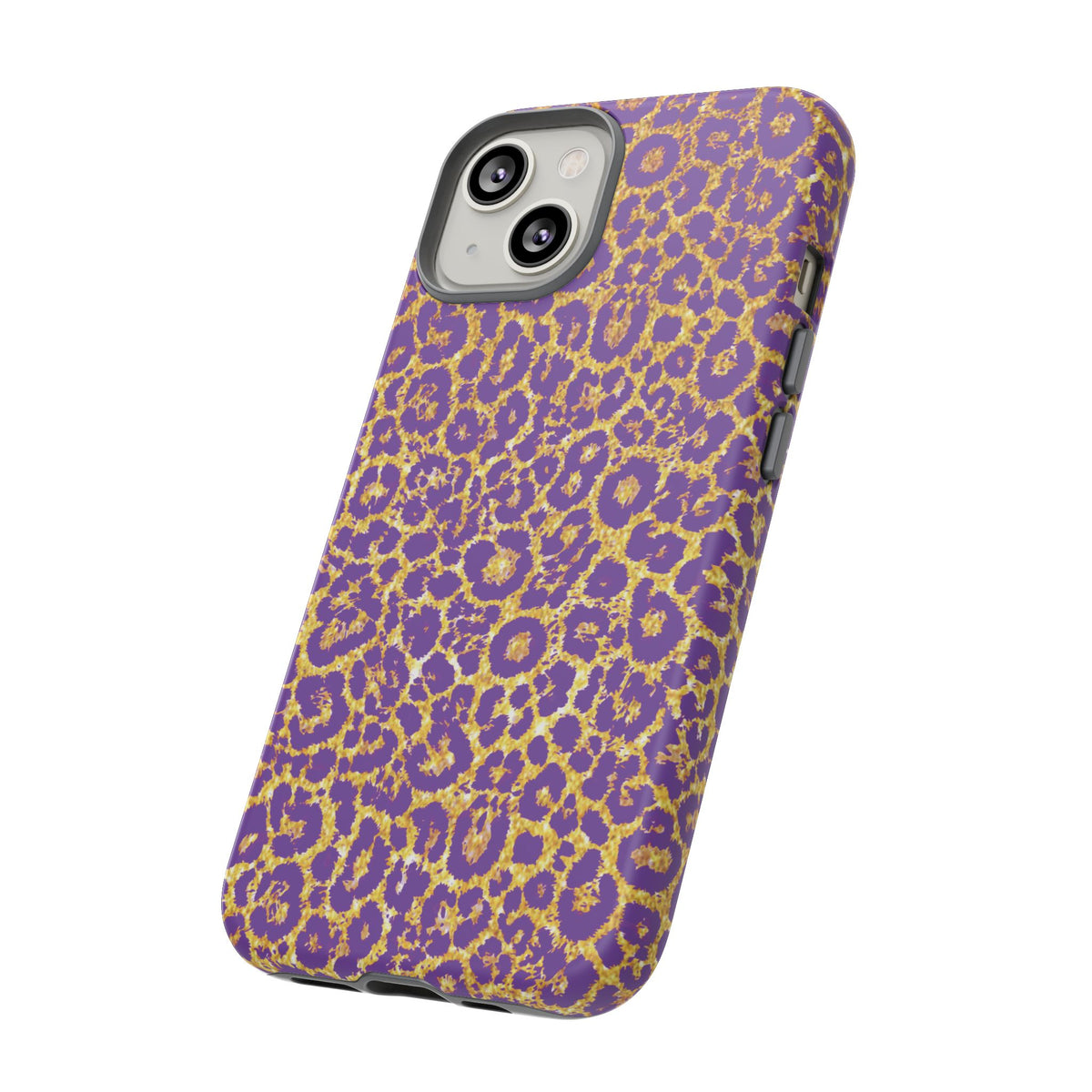 Purple Gold Leopard Tough Phone Case for iPhone, Galaxy, or Google Pixel