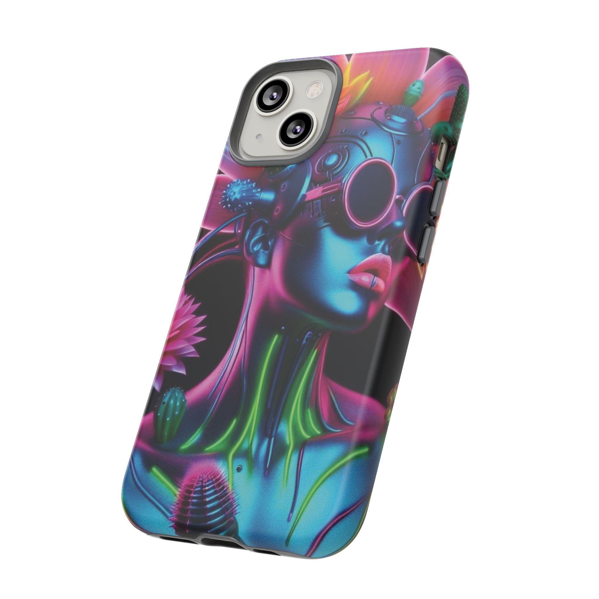Neon Androgen Cactus Flower Tough Phone Case for iPhone, Galaxy, or Google Pixel