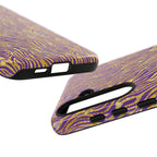 Vibrant Purple Gold Zebra Tough Phone Case iPhone, Galaxy, or Google Pixel