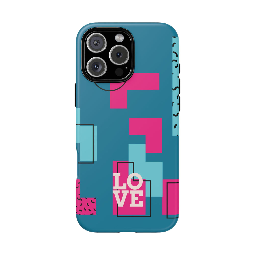 LOVE Teal Green Tough Phone Case for iPhone, Galaxy, or Google Pixel