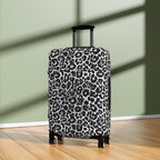 Leopard Print Black and White Luggage Cover