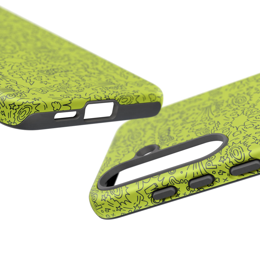 Neon Lime Wow Tough Case for iPhone, Galaxy, or Google Pixel