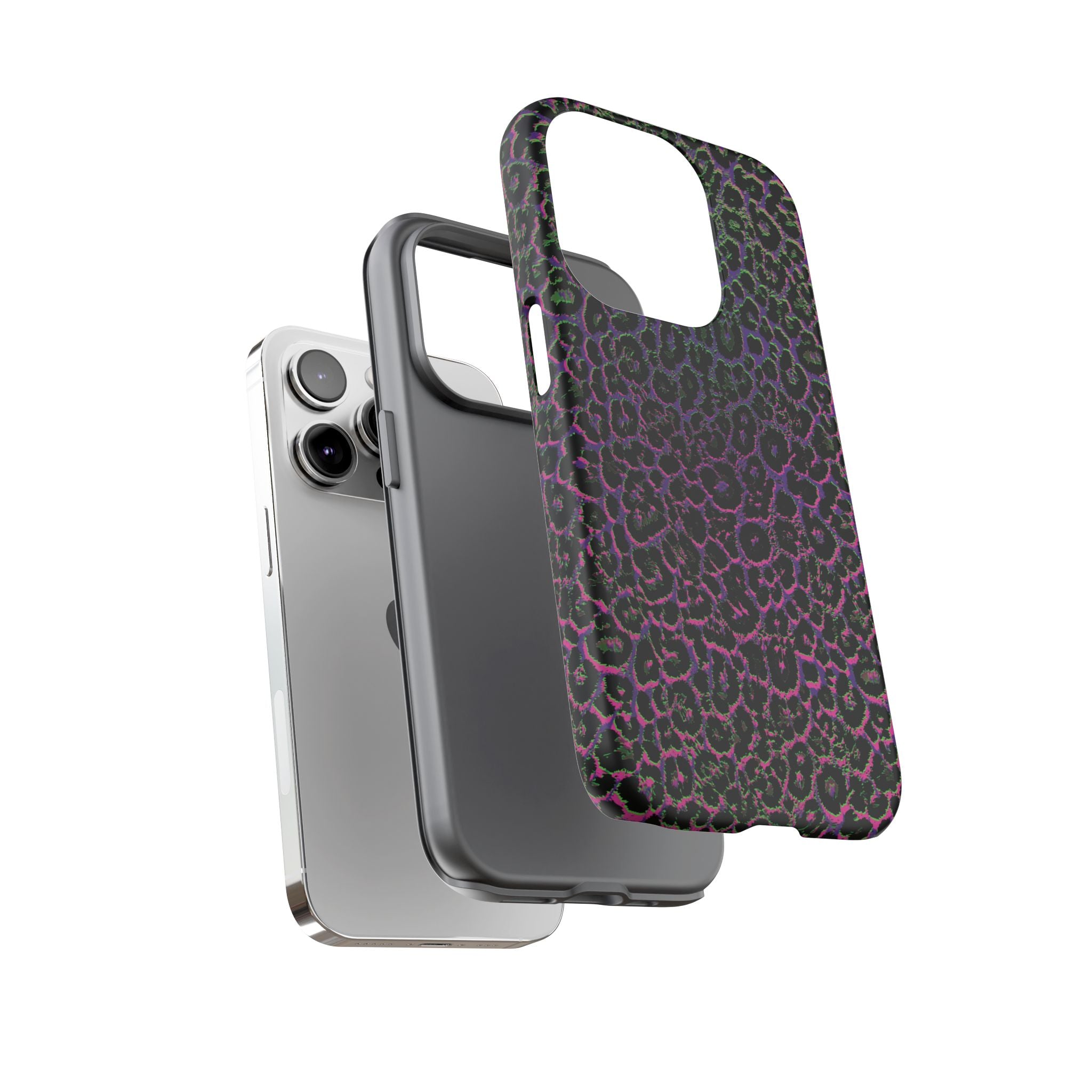 Colorful Leopard Tough Phone Case for iPhone, Galaxy, or Google Pixel