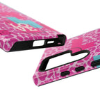 Retro Love Pink Leopard RG Tough Phone Case for iPhone, Galaxy, or Google Pixel