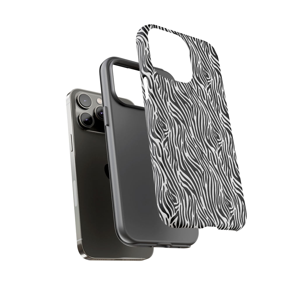Black and White Zebra Print Tough Case iPhone, Galaxy and Google Pixel