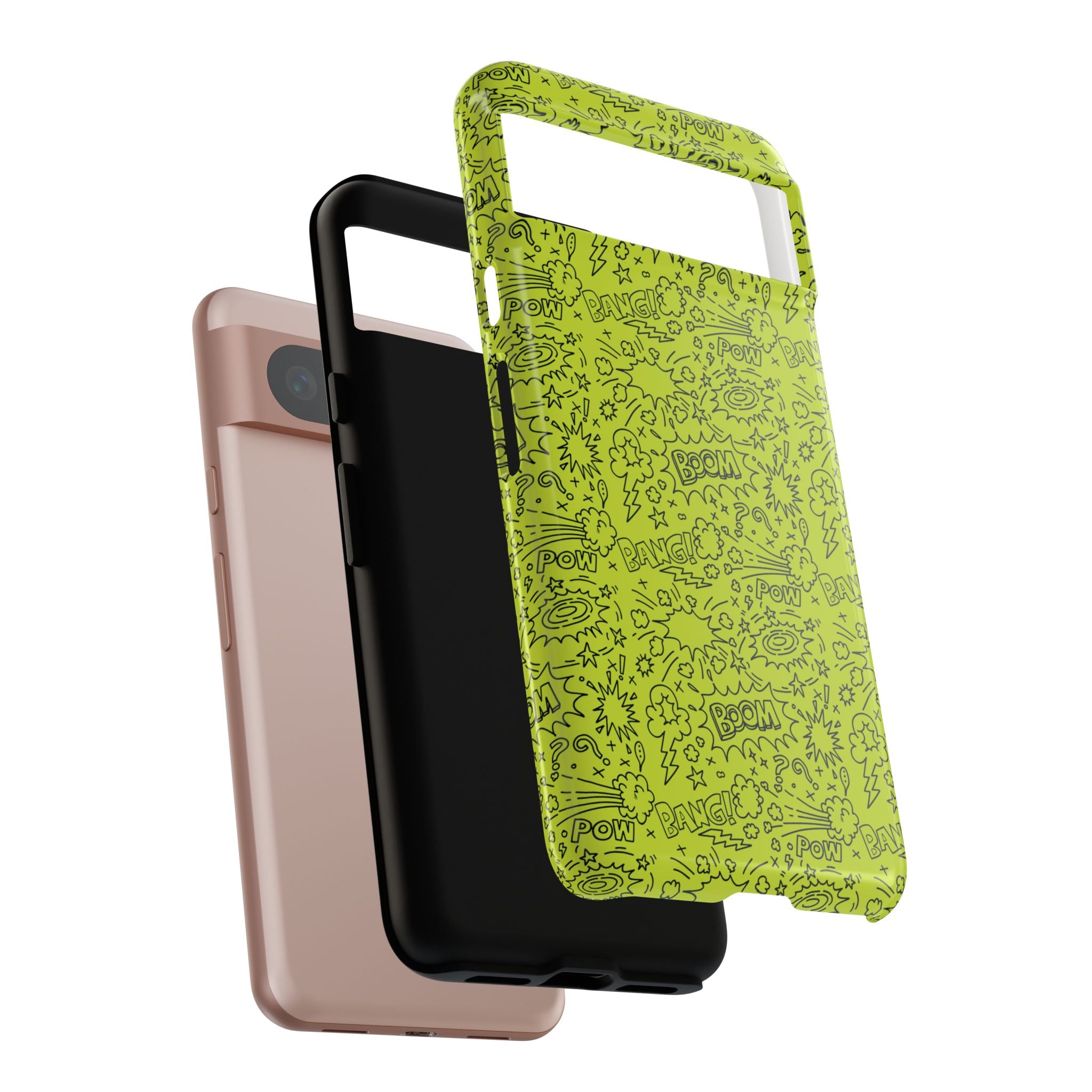 Neon Lime Wow Tough Case for iPhone, Galaxy, or Google Pixel