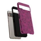 Pink Zebra Tough Phone Case for iPhone, Galaxy, or Google Pixel