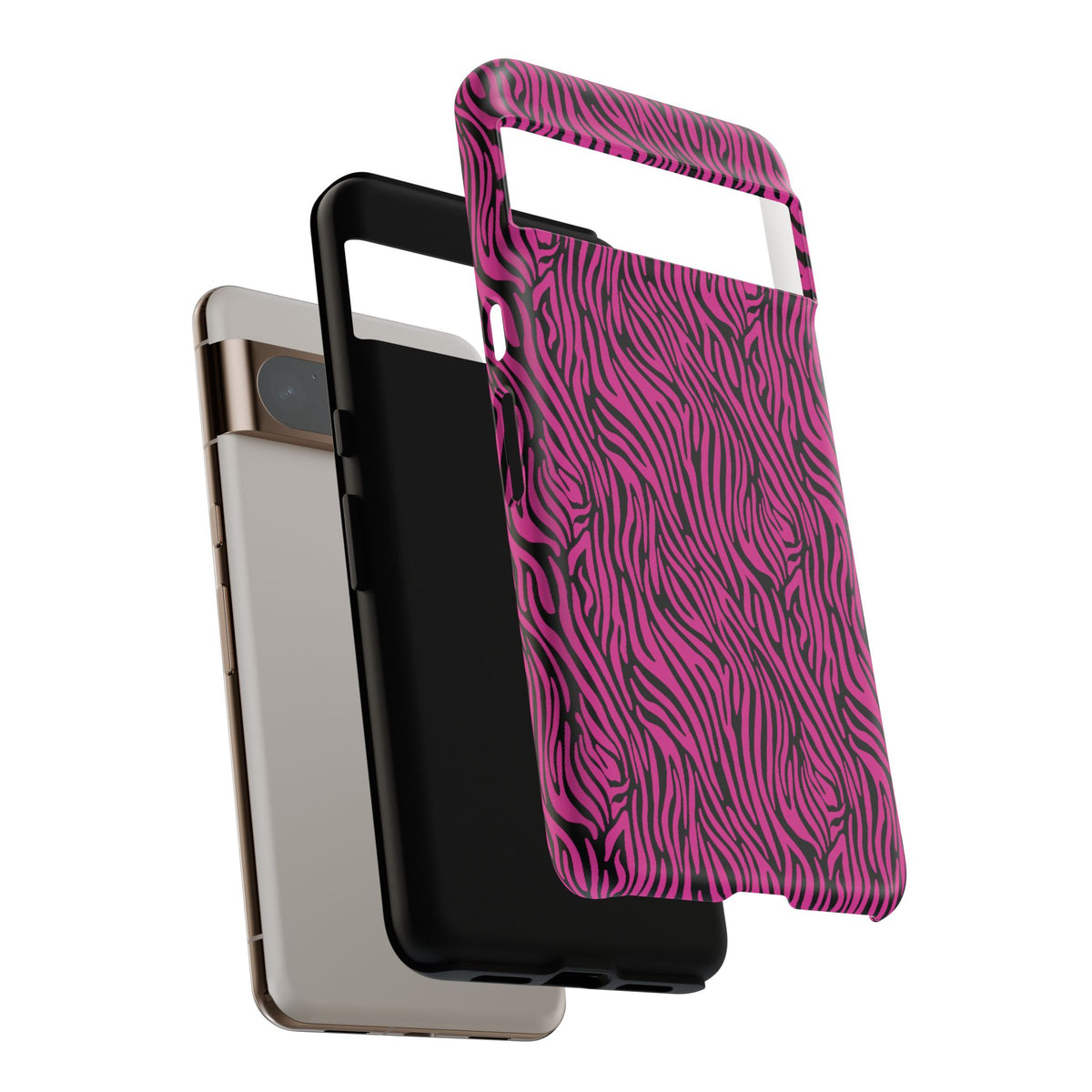 Pink Zebra Tough Phone Case for iPhone, Galaxy, or Google Pixel