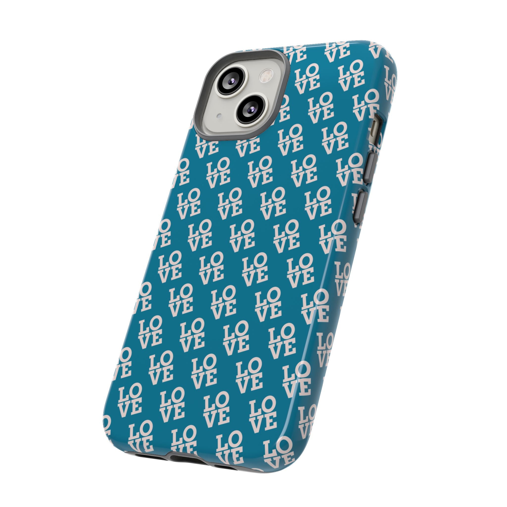 LOVE Teal Green Tough Phone Case iPhone, Galaxy, or Google Pixel