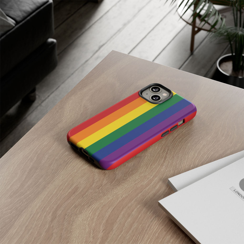 LGBTQ Rainbow Flag Tough Phone Case for iPhone, Galaxy, or Google Pixel
