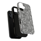 Black and White Zebra Print Tough Case iPhone, Galaxy and Google Pixel