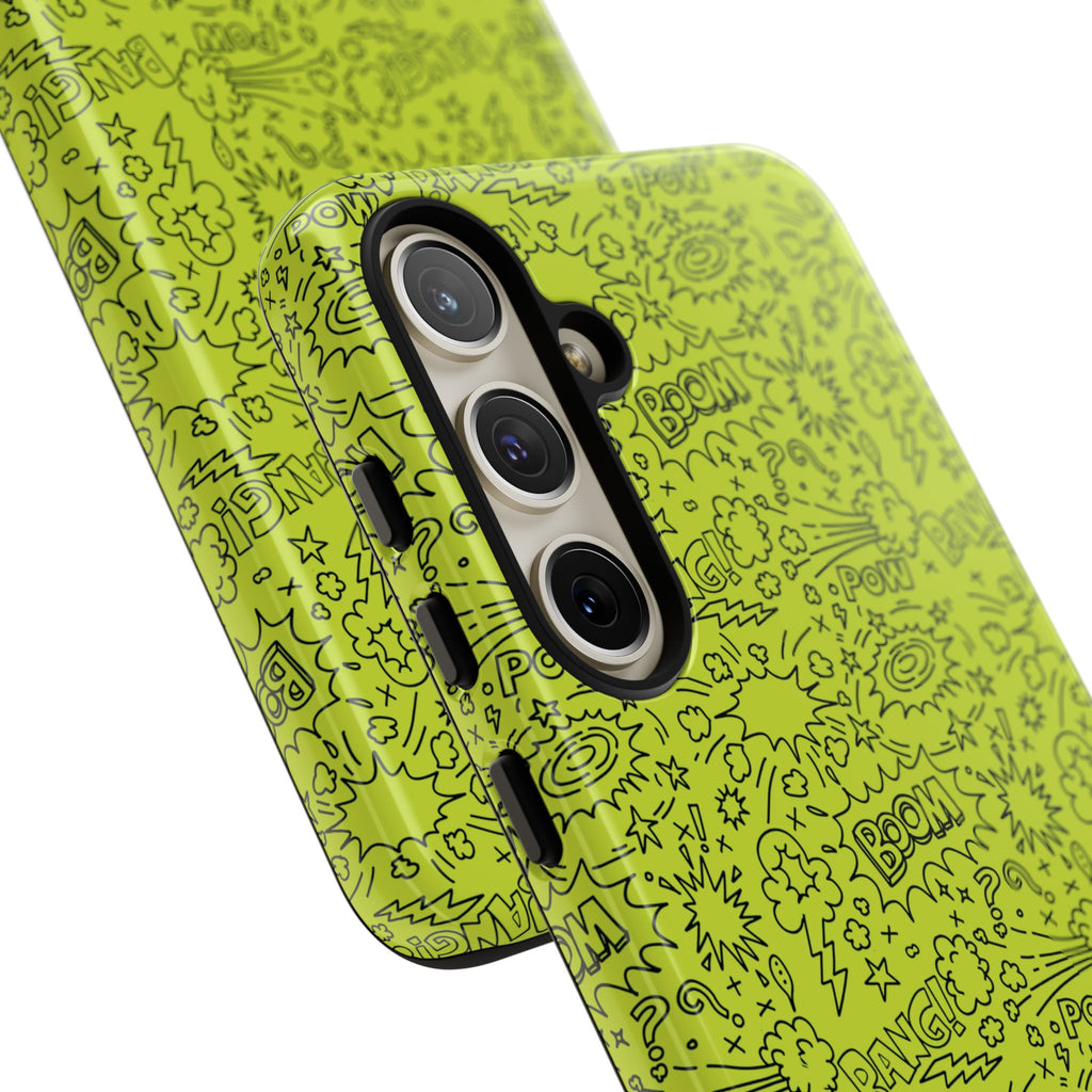 Neon Lime Wow Tough Case for iPhone, Galaxy, or Google Pixel
