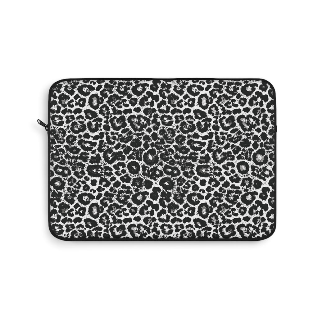 Black and White Leopard Print 13" Laptop Sleeve