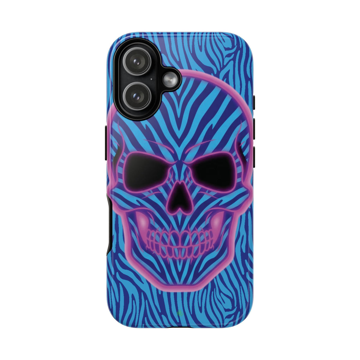 Neon Zebra Skull Tough Phone Case for iPhone, Galaxy, or Google Pixel