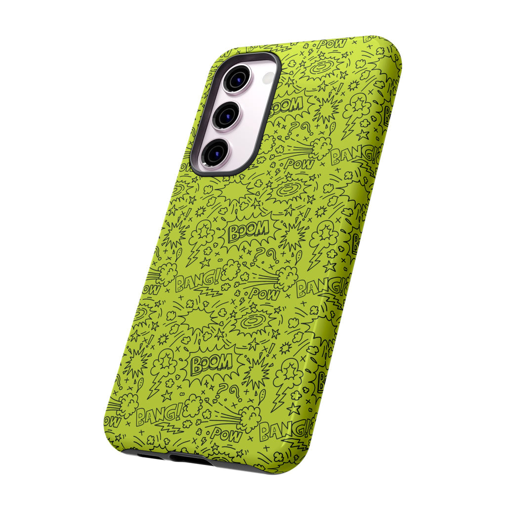Neon Lime Wow Tough Case for iPhone, Galaxy, or Google Pixel