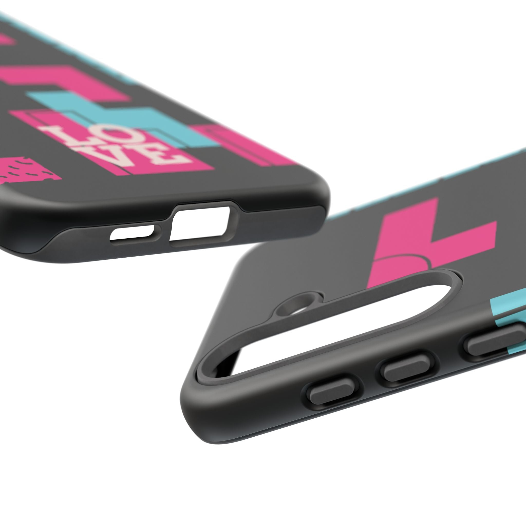 Retro Blocks LOVE Tough Case for iPhone, Galaxy or Google Pixel