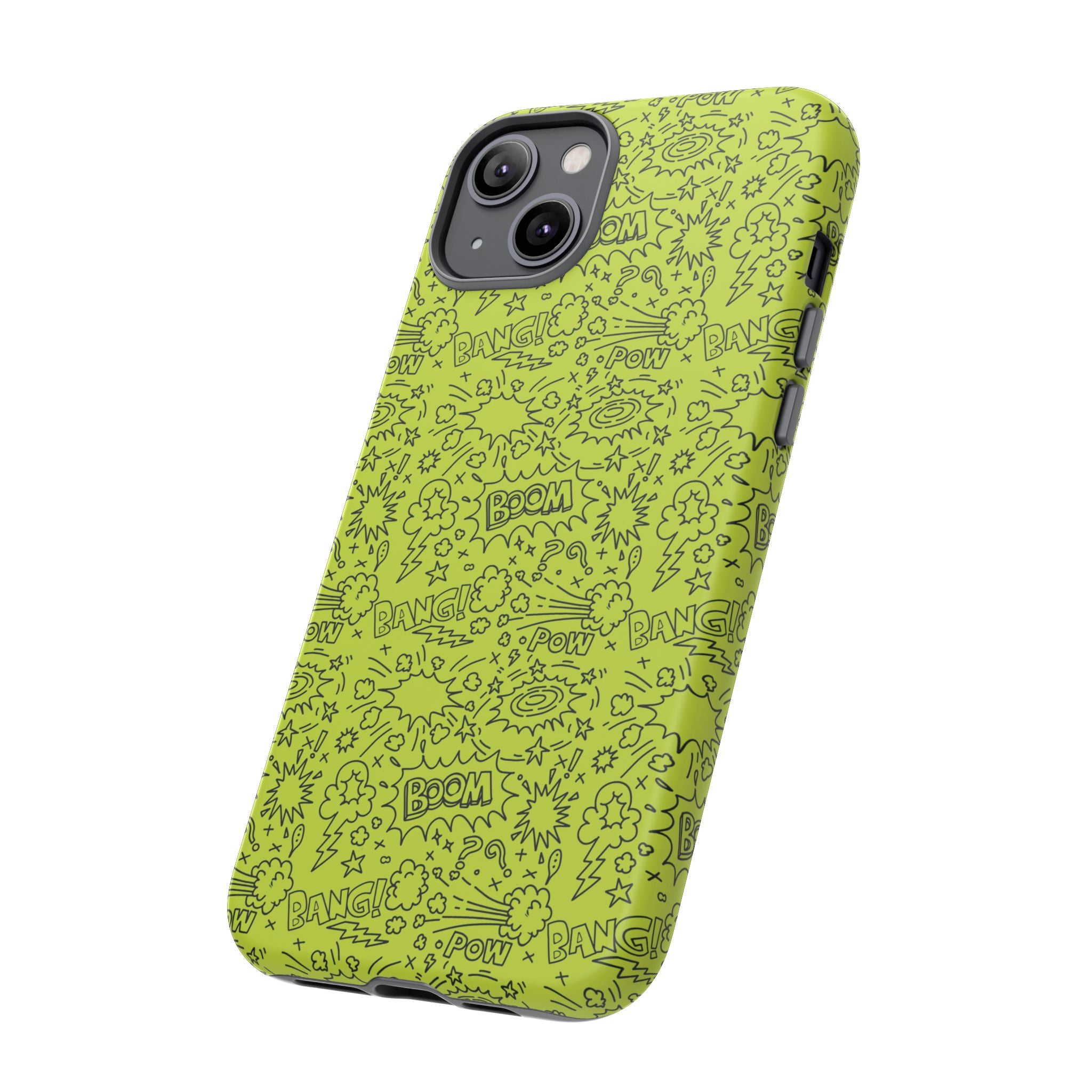 Neon Lime Wow Tough Case for iPhone, Galaxy, or Google Pixel