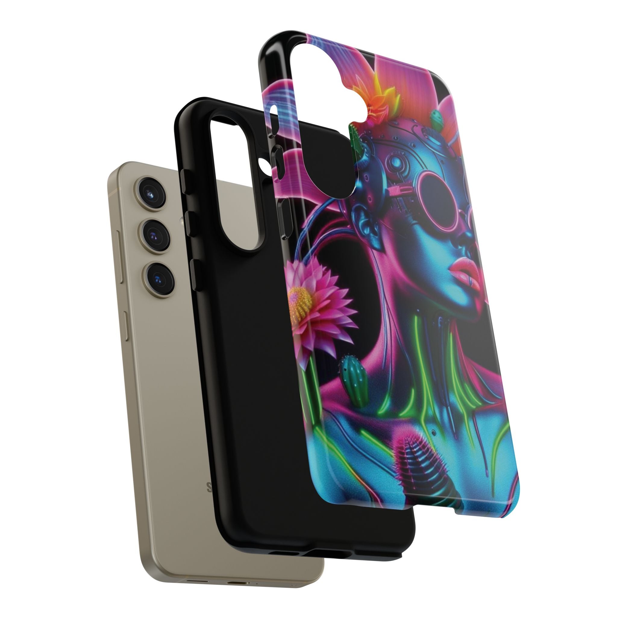 Neon Androgen Cactus Flower Tough Phone Case for iPhone, Galaxy, or Google Pixel